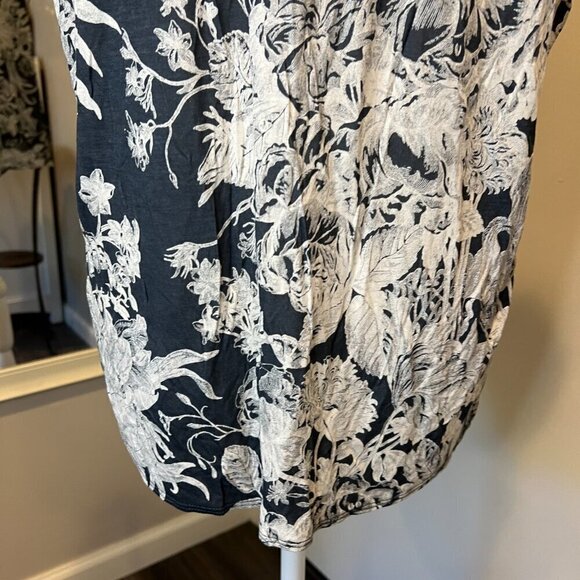NWT Ann Taylor LOFT Gray & White Floral Dolman Short Sleeve Blouse, SIze Small - Picture 12 of 15